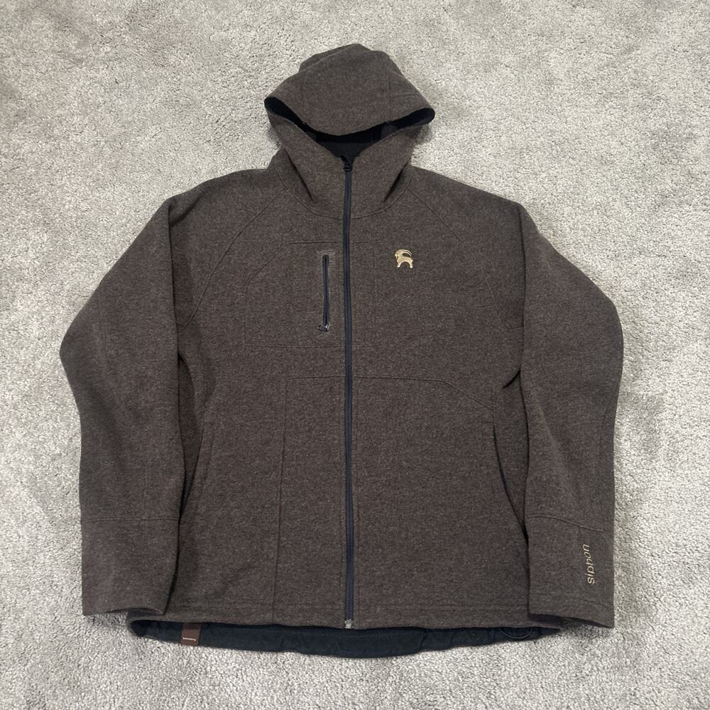 Backcountry Siphon Knit Wool Hooded Jacket Large Micro Fleece Lined Hiking